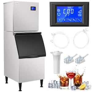 22" 400LBS-24H Adjustable Ice Cube Thickness Air Cooled Stainless Steel Commercial Ice Maker T60A