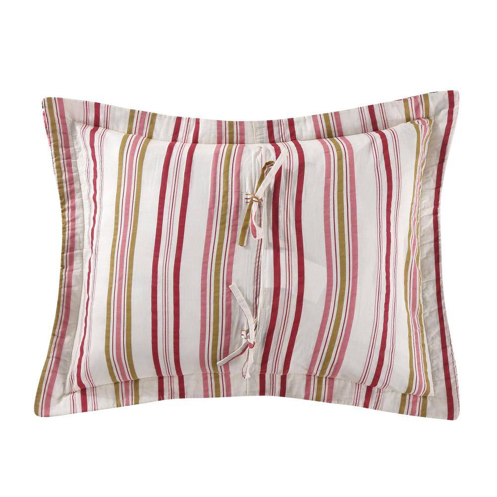Ivory Cotton Twin Reversible Botanical Quilt Set