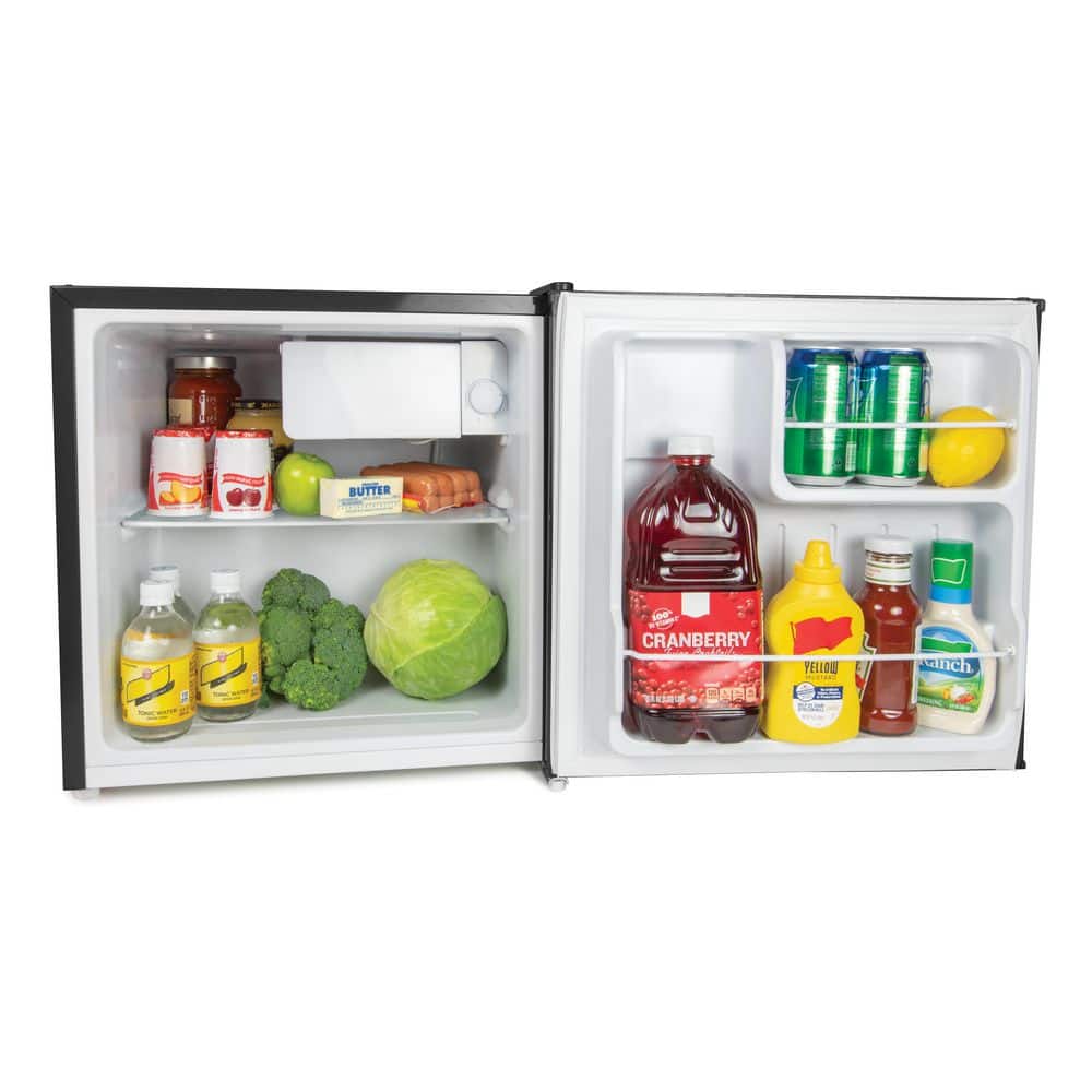 Compact Black and Silver Single Door Refrigerator with Freezer