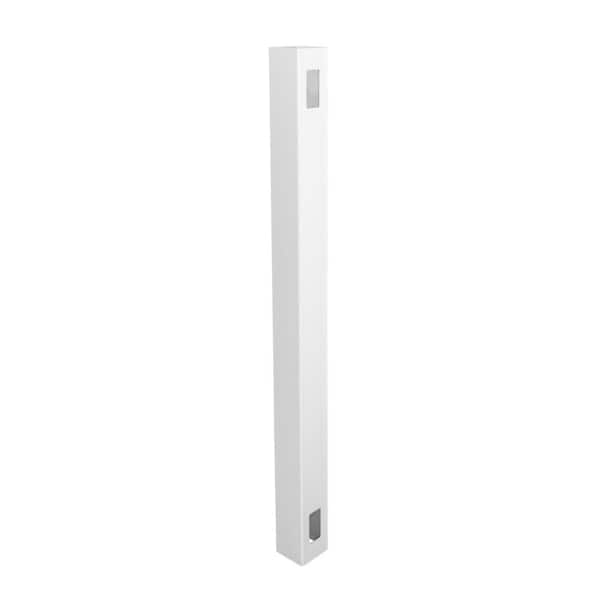 Weatherables 5 in. x 5 in. x 8.75 ft. White Vinyl Fence End Post