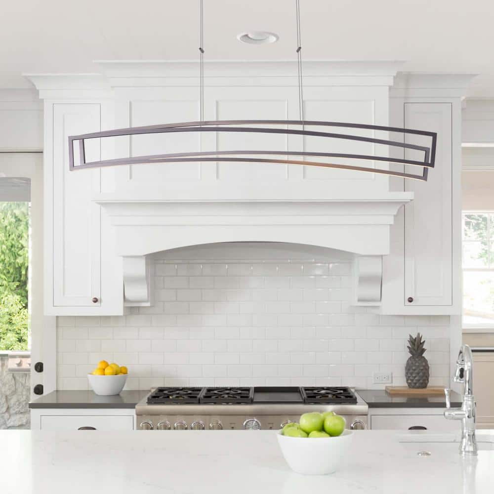 Sirius 46-Inch Silver Integrated LED Linear Chandelier