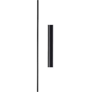 44 in. 5/8 in. Satin Black Plain Round Base Hollow Iron Stair Baluster
