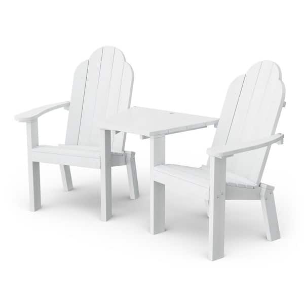 Classic White Plastic Outdoor Deck Chair Tete-A-Tete