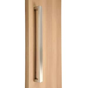 16 in. Rectangular Style 1.5 in. x 1 in. Brushed Satin Stainless Steel Door Pull Handle Set for Easy Installation