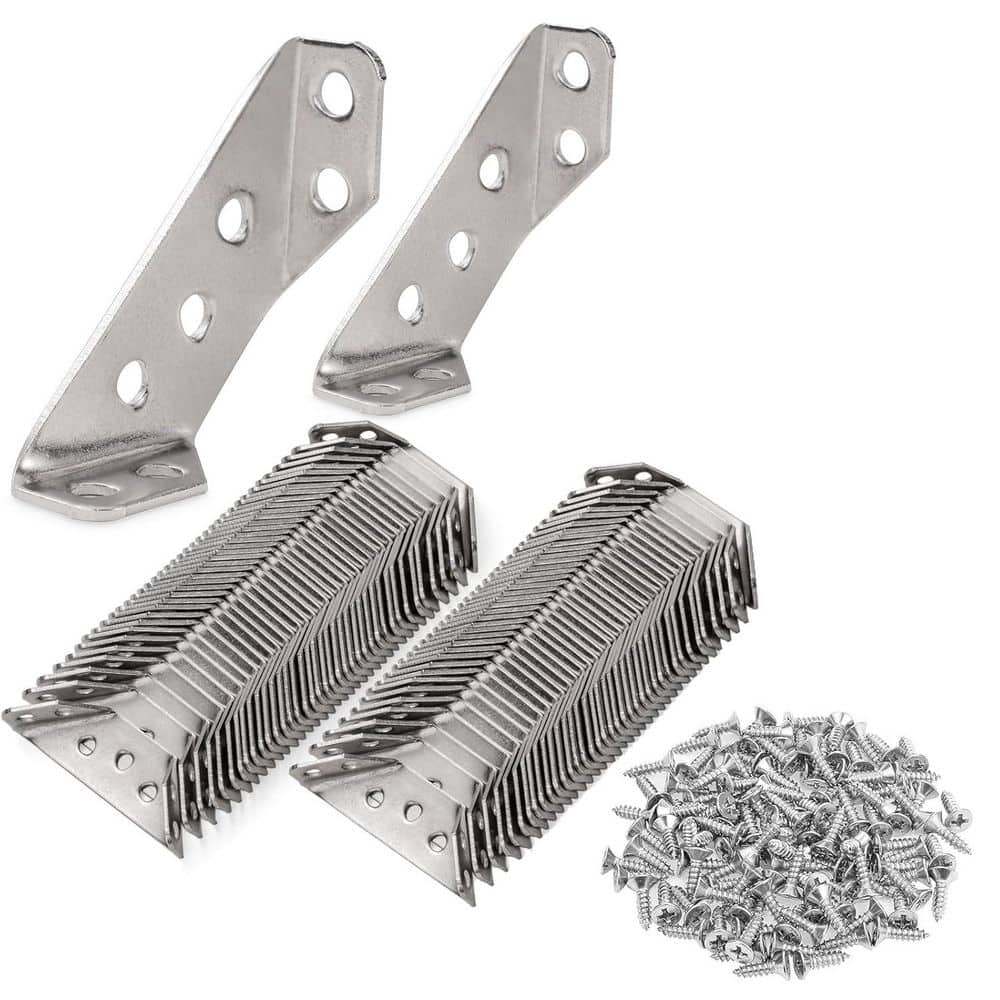 Universal Stainless Steel Trapeziform Angle Corner Brackets with Screws Heavy Duty for Wood Furniture Cabinets 40 Pack price history on PriceWatchPro