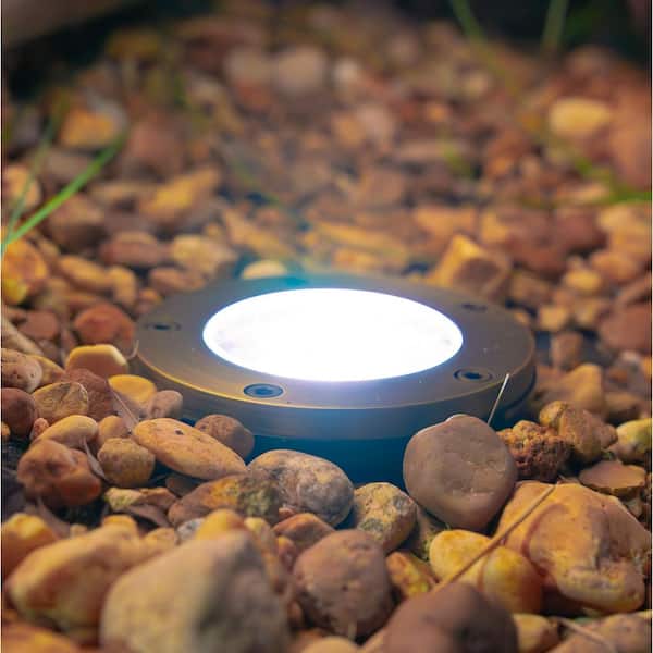 VOLT Low Voltage Brass Outdoor Well Light with Black Fiberglass