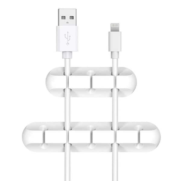 3 and 5 Slots Cord Organizer Cable Management USB Holder Wire Organizer Clips for Desk Car Home and Office 2 Packs