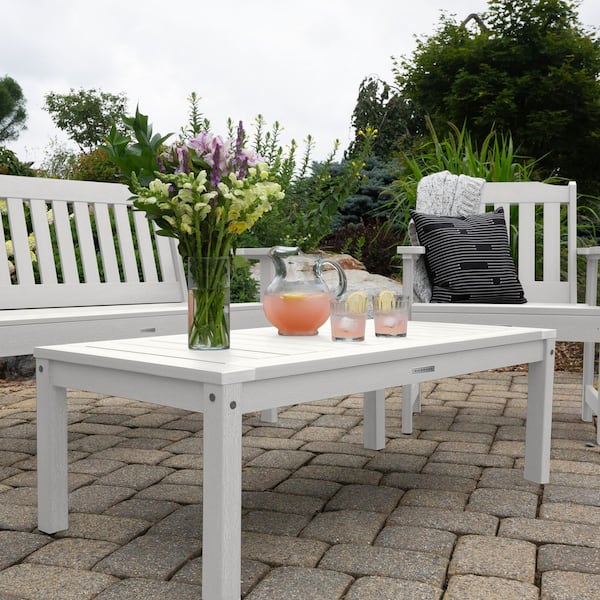 Highwood Adirondack White Rectangular Recycled Plastic Outdoor