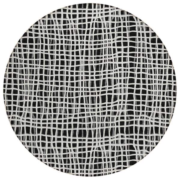 Addison Rugs Chantille Machine Washable Indoor/Outdoor Abstract ACN729 Black 8 ft. x 8 ft. Area Rug
