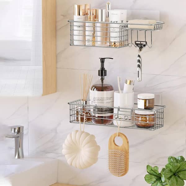 1pc Soap Dish Holder, No Drilling Needed, Comes With Strong Adhesive Hook,  Made Of 304 Stainless Steel Anti-rust And Moisture-proof, Wall-mounted Soap  Holder, Soap Tray, Sponge Rack For Bathroom And Kitchen, Square (