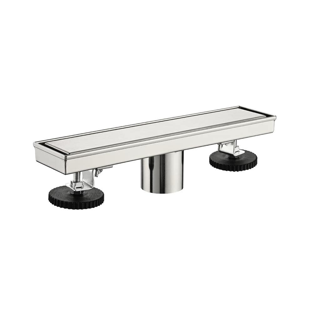 12 in. Linear Shower Drain, Included Hair Strainer and Leveling Feet in Brushed Nickel price history on PriceWatchPro