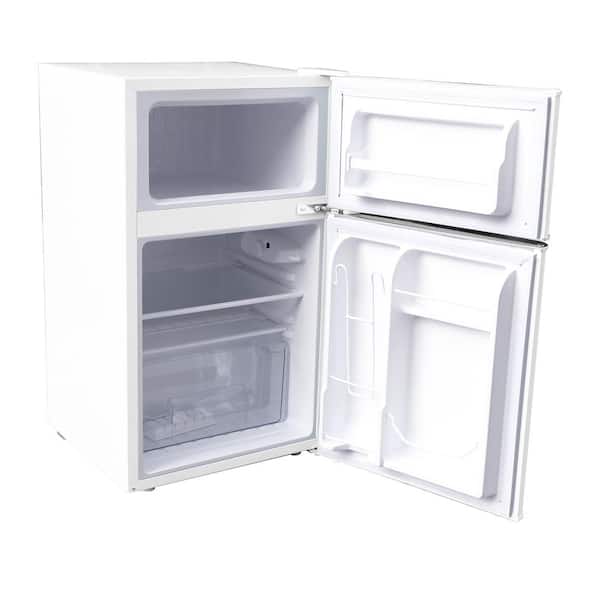 Edendirect Mini Fridge with Freezer, 3.2 cu. ft. Vintage Refrigerator with  Adjustable Removable Glass Shelves, White NBLWCA221008004 - The Home Depot