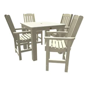 Springville 5-Pieces Square Recycled Plastic Outdoor Counter Dining Set