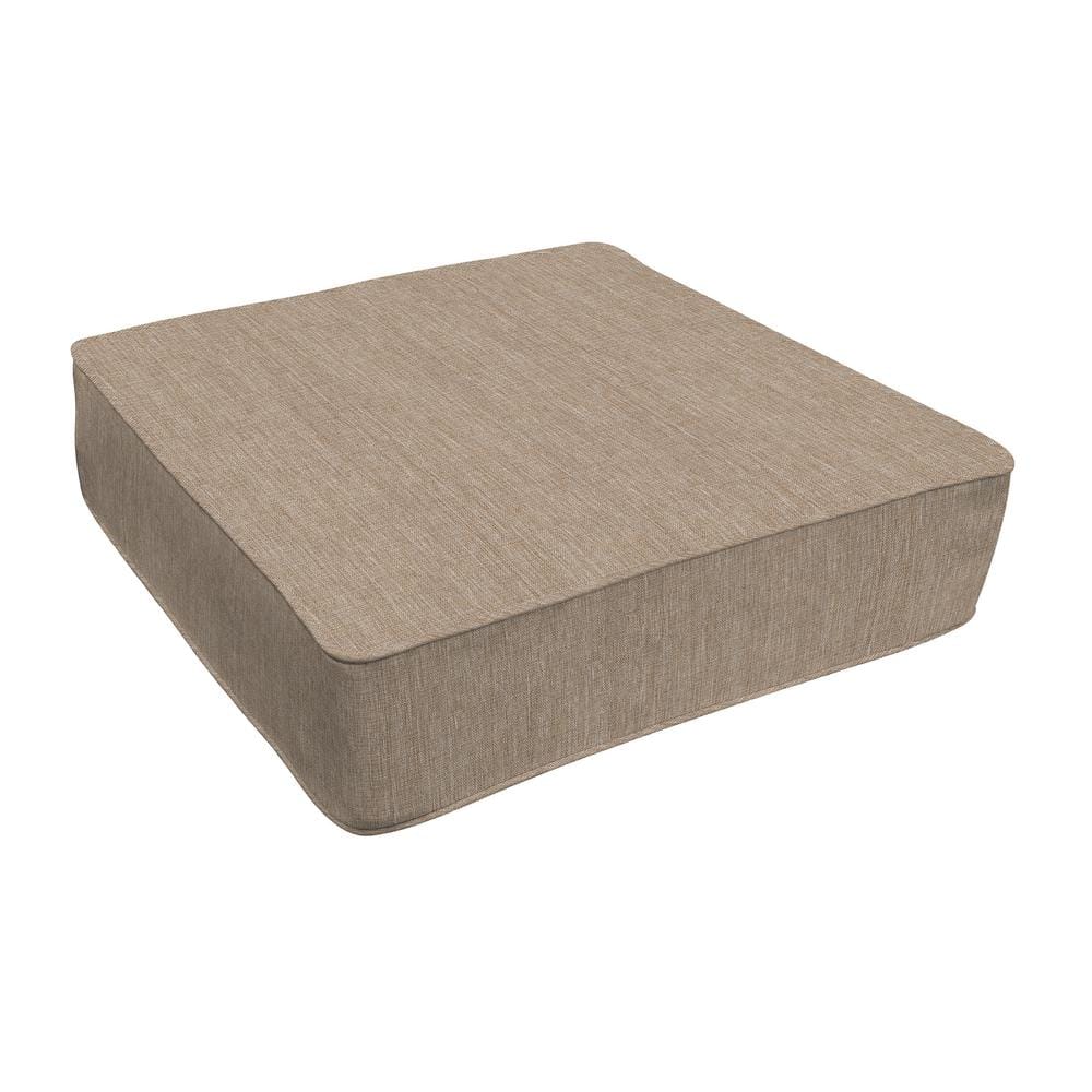 Outdoor Deep Seating Lounge Seat Cushion Textured Solid Birch Tan