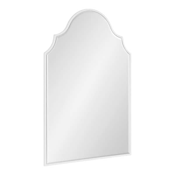 Kate and Laurel Leanna 20.00 in. W x 30.00 in. H White Arch Traditional Framed Decorative Wall Mirror