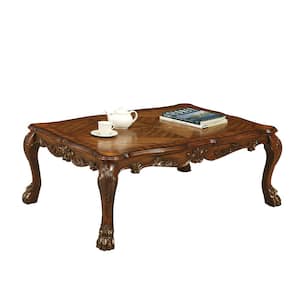 Dresden 54 in. Cherry Oak Small Rectangle Resin Coffee Table