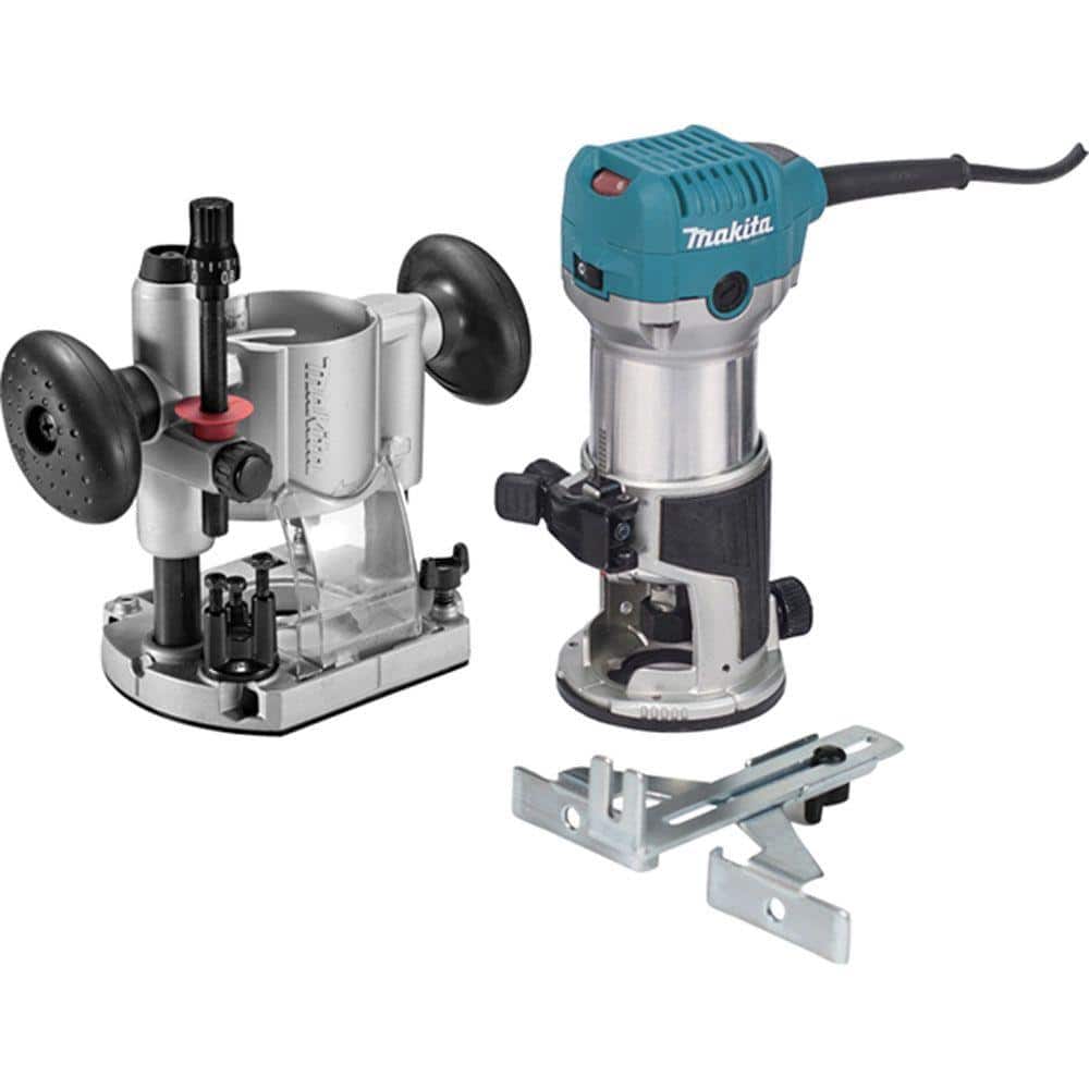 komplet spøgelse nyse Makita 6.5 Amp 1-1/4 HP Corded Plunge Base Variable Speed Compact Router  Kit With Collet, Base, Straight Guide, (2) Wrenches RT0701CX7 - The Home  Depot