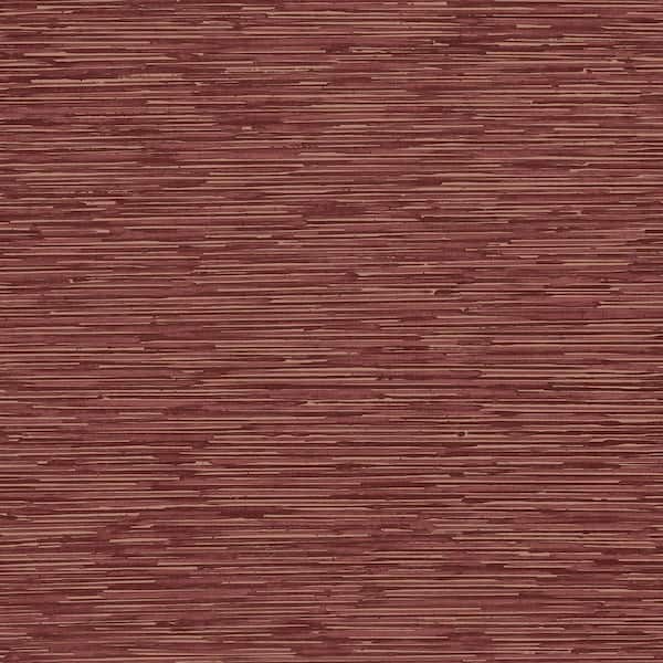 Unbranded TexStyle Collection Terracotta Red Bronze Effect Horizontal Stripe Satin Finish Non-Pasted on Non-Woven Wallpaper Roll