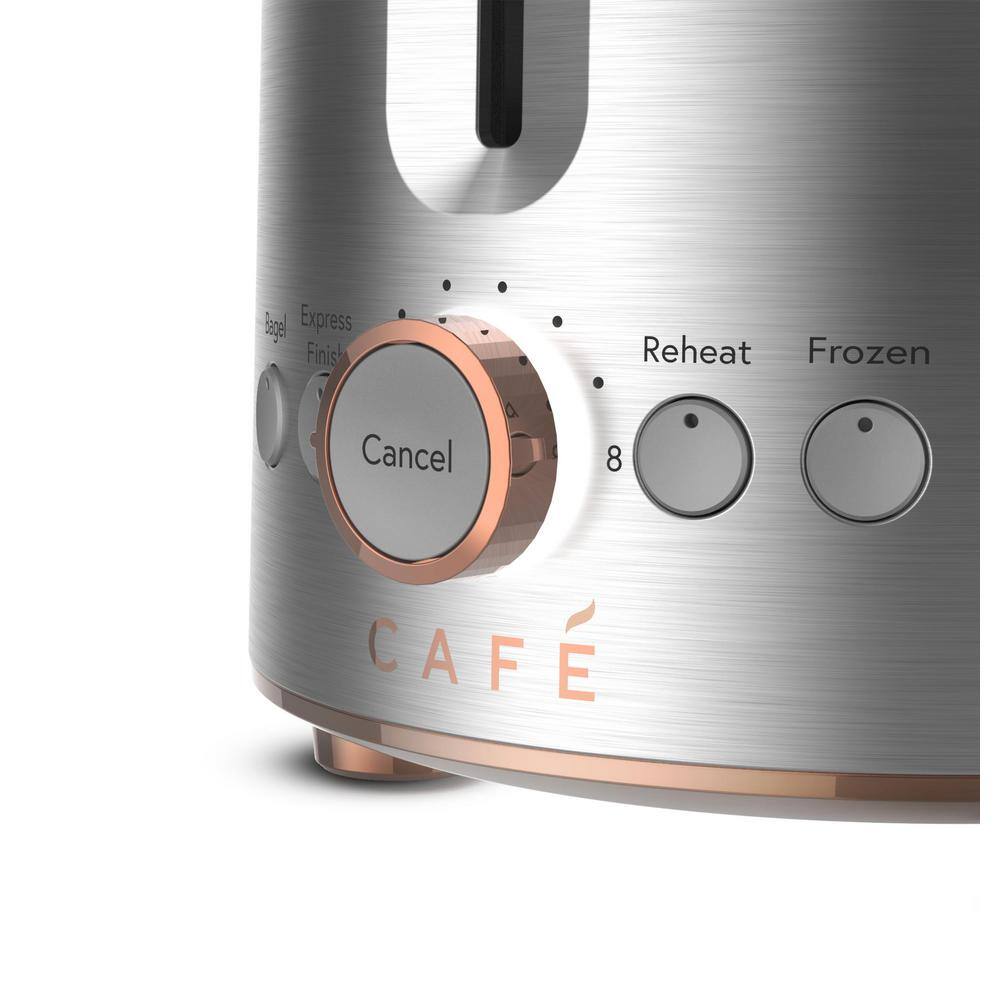 Stainless Steel 2-Slice Toaster with Copper Accents and Wide Slots