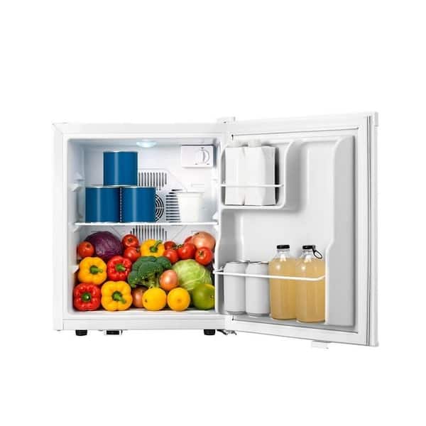 16.93 in. 1.34 cu. ft. Modern Mini Refrigerator in White with compact freezer