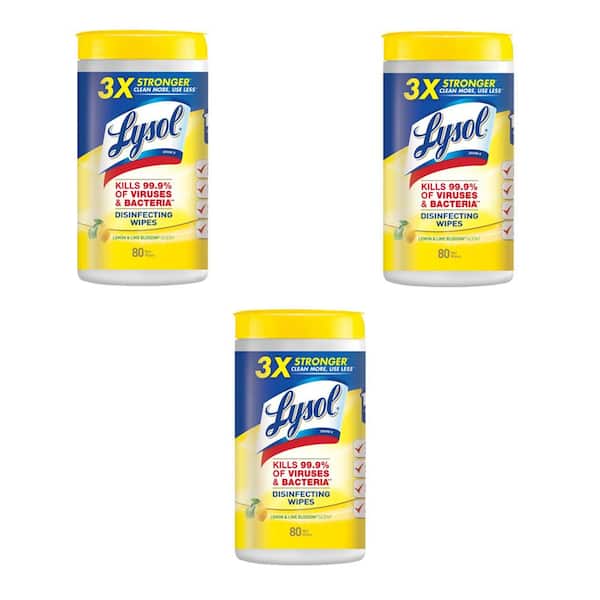 Lysol 80-Count Lemon and Lime Blossom Disinfecting Wipes (3-Pack)