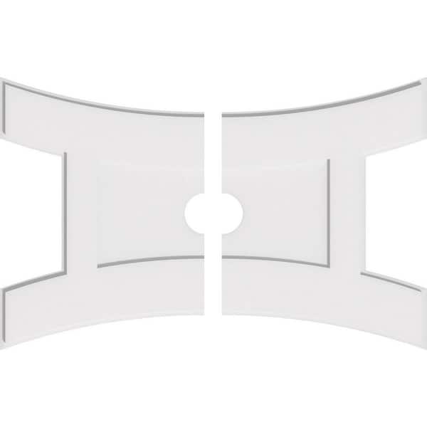 Ekena Millwork 40 in. W x 26-5/8 in. H x 4 in. ID x 1 in. P Haven Architectural Grade PVC Contemporary Ceiling Medallion (2-Piece)