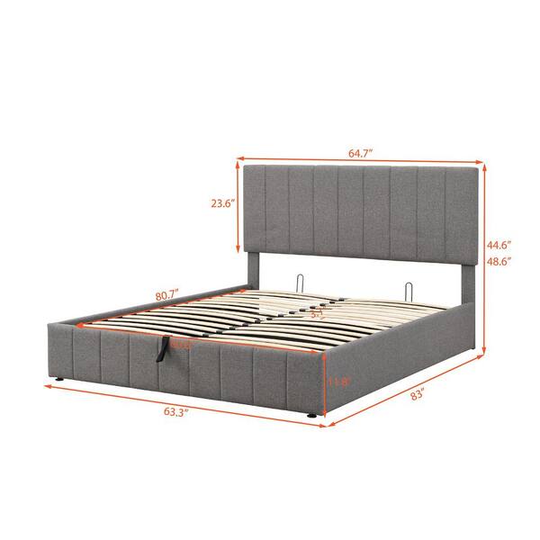 Tamarind Queen storage bed platform Queen size bed with tall