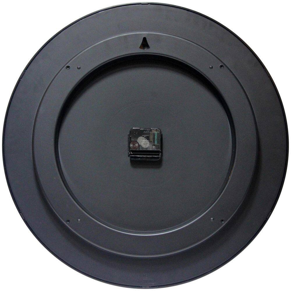 Oversized Black and White Resin Wall Clock with Arabic Numbers