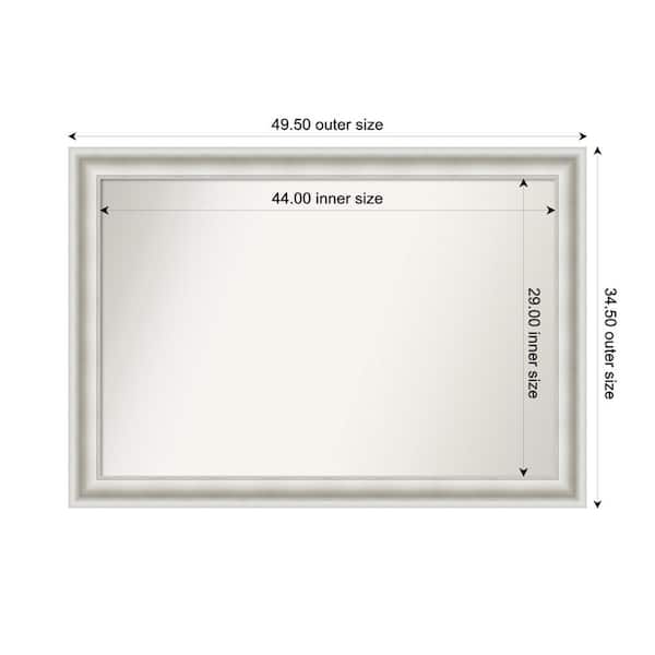 Amanti Art Parlor White 49.5 in. x 34.5 in. Custom Non-Beveled Recycled Polystyrene Framed Bathroom Vanity Wall Mirror