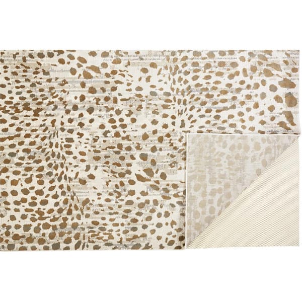 5 x 8 Brown and Ivory Abstract Area Rug