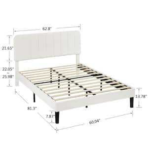 Modern Bedroom Set 4-Piece with LED Dresser, 2 Industrial Nightstands, and Queen Upholstered Metal Bed Frame, White