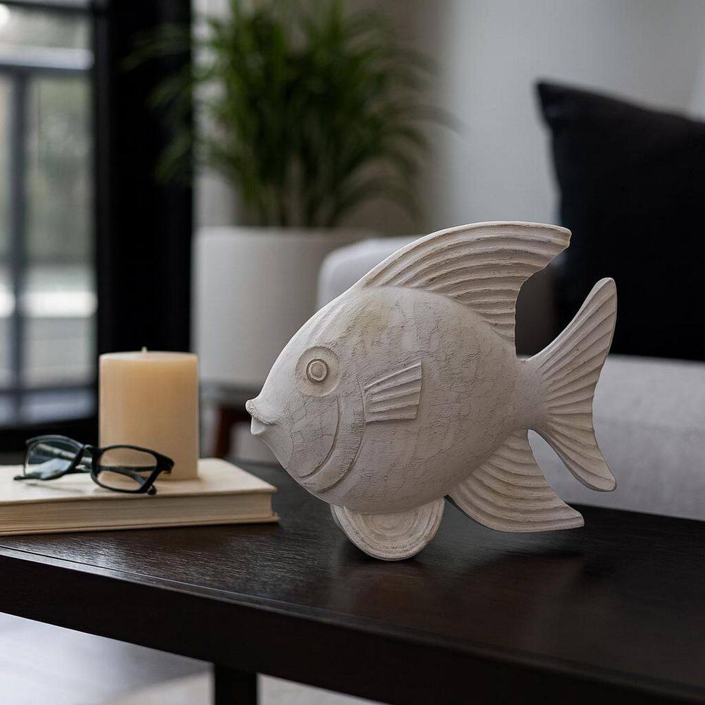 White 9.5 in. x 8 in. Resin Coastal Fish Figurine price history on PriceWatchPro