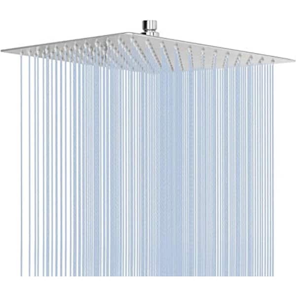 Unbranded Rain Shower head 4-Spray Patterns with 1.8 GPM 12 in. Wall Mount Rain Fixed Shower Head in Chrome Finish.