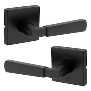 Kwikset Casey Matte Black Hall/Closet Passage Door Handle