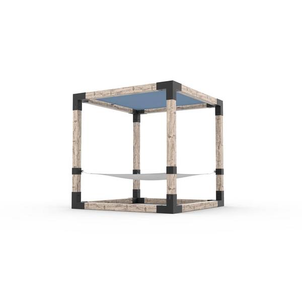 TOJA GRID 8 ft. L x 8 ft. W Hammock Pergola Kit with 1 Denim Shade Sail