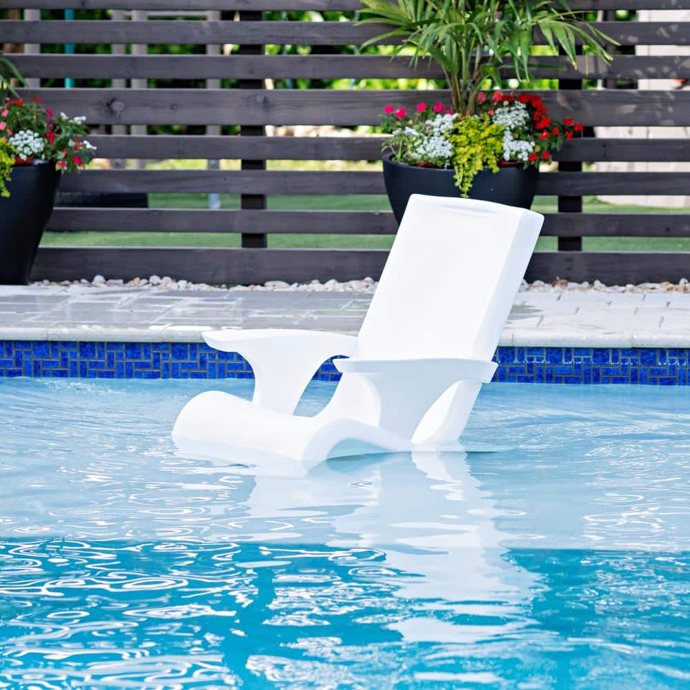 White Plastic Modern Adirondack Chaise Lounge Chair