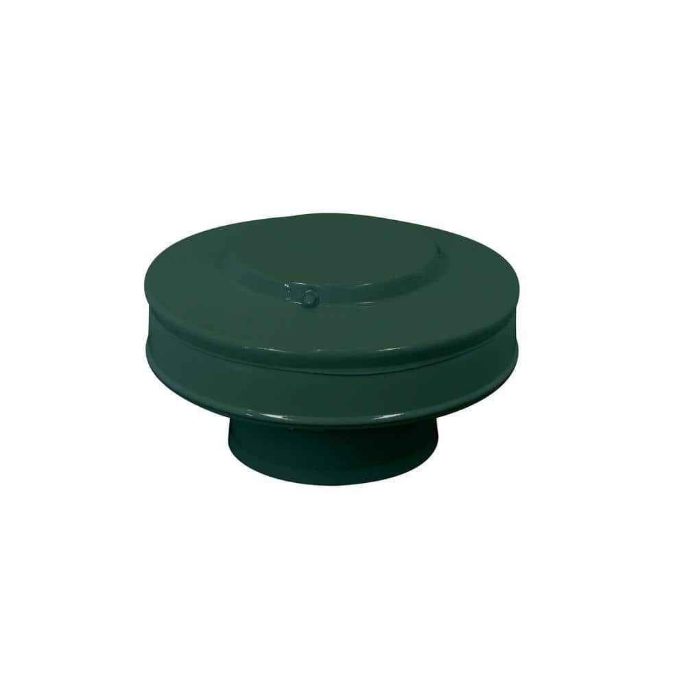 4 in. D Aluminum Static Roof Vent Pipe Cap in Green