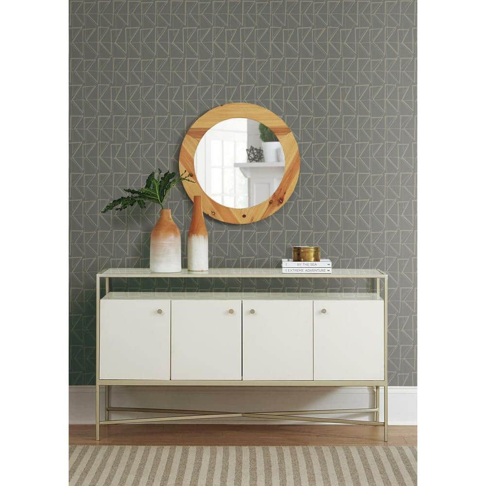 Gray Metallic Geometric Peel and Stick Wallpaper Roll
