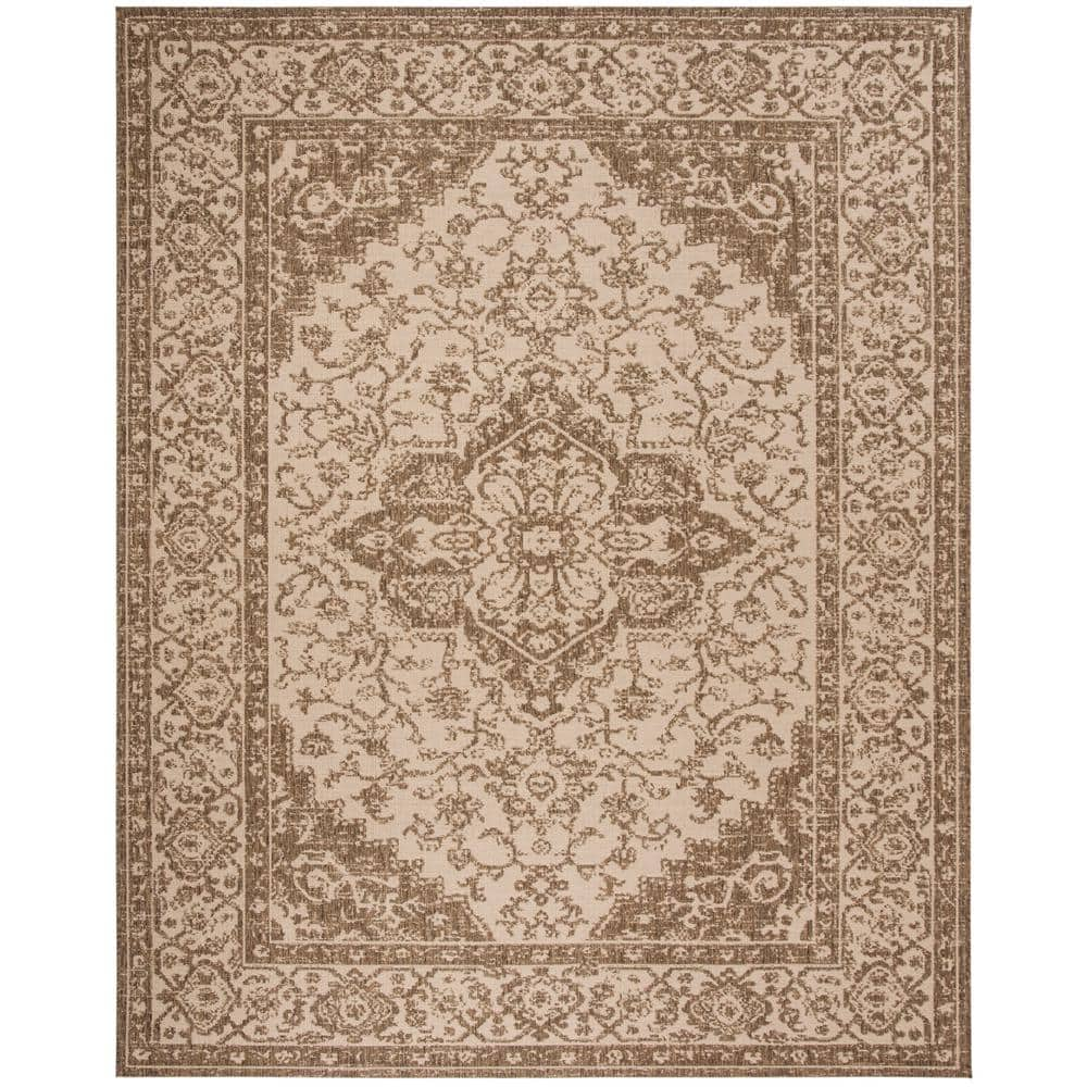 Safavieh Beach House Tressie 9 X 12 (ft) Cream/Beige Indoor/Outdoor  Floral/Botanical Bohemian/Eclectic Area Rug in the Rugs department at