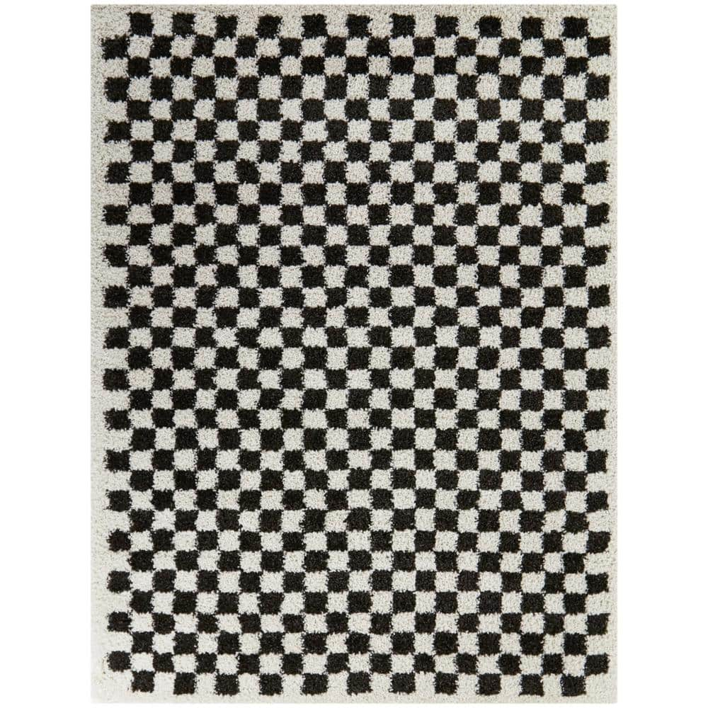 8ft x 10ft Covey Checkered Kids' Area Rug Black - Balta Rugs