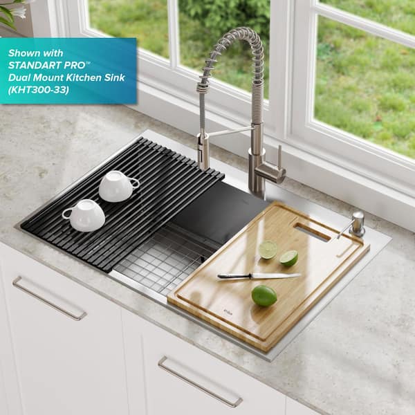 iDesign Euro Kitchen Sink Protector Mat, Large, Clear 