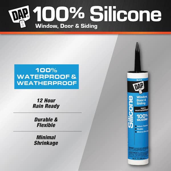 Silicone 9.8 oz. Black Window, Door and Siding Sealant (12-Pack)