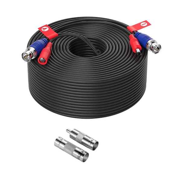 150 ft. 4K Security Camera Extension Cables BNC coaxial wire Cord Video Power Cable-Black