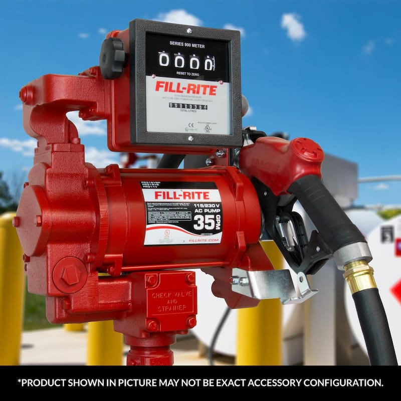 230-Volt 3/4 HP 35 GPM Fuel Transfer Pump with Discharge Hose, Automatic Nozzle and Mechanical Meter