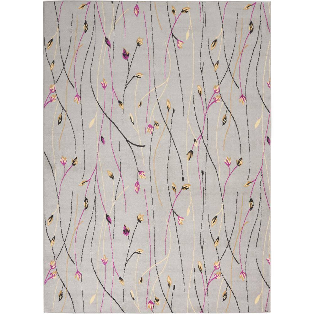 Handmade Medium Grey Floral Synthetic 5' x 7' Area Rug