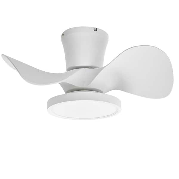 QRMOK 3-Pack 22 in. LED Indoor White Small Ceiling Fan with Light and Remote and Reversible DC Motor 3- Blades