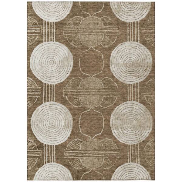 Chantille Machine Washable Indoor/Outdoor Abstract ACN3064 Chocolate 5 ft. x 7 ft. 6 in. Area Rug