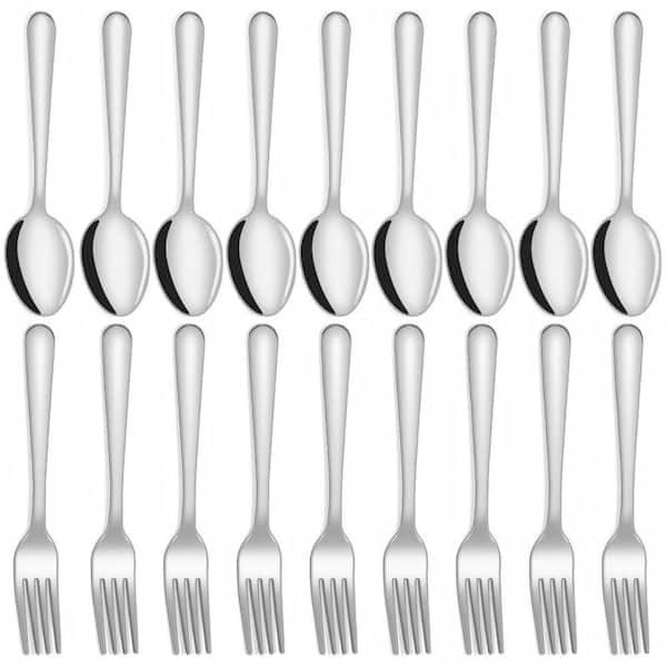 24-Piece Classic Silver Stainless Steel Flatware Set(Service for 12)