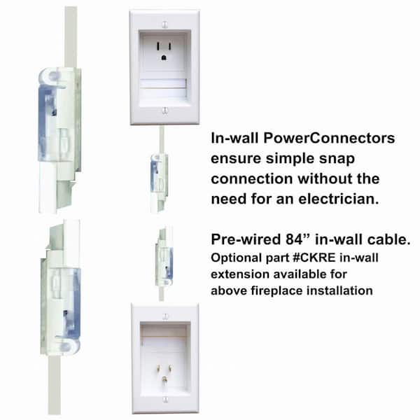 In-Wall Power Connection Kit with Single Power and Cable Management for  Wall Mounted HDTV