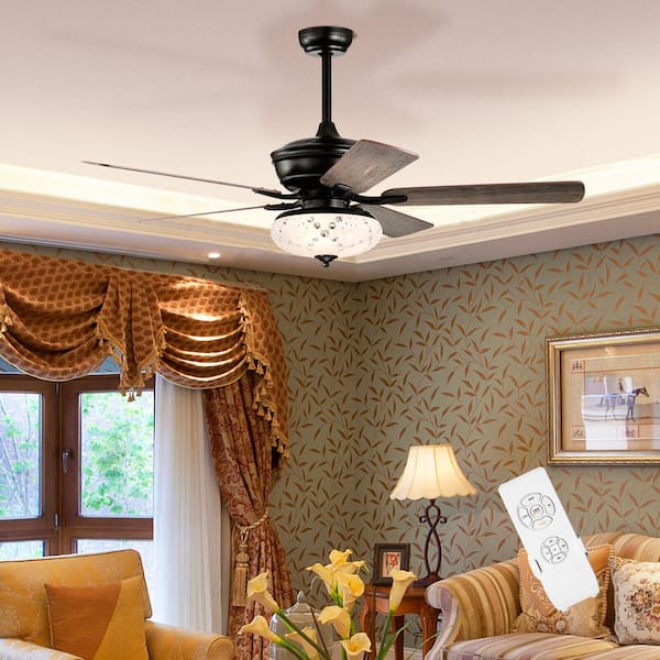 52 in. Indoor Gray Ceiling Fan with 3 Wind Speeds and 5 Reversible Blades